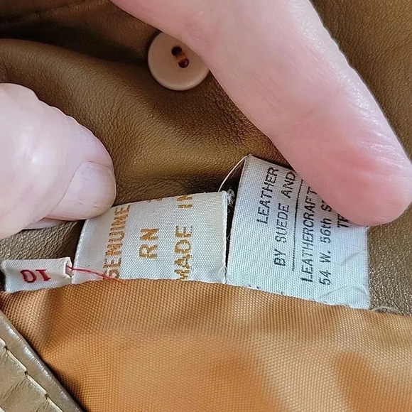 Vintage Taylor International Leather Button Up Lined Vest Top Size 10 - Picture 3 of 11